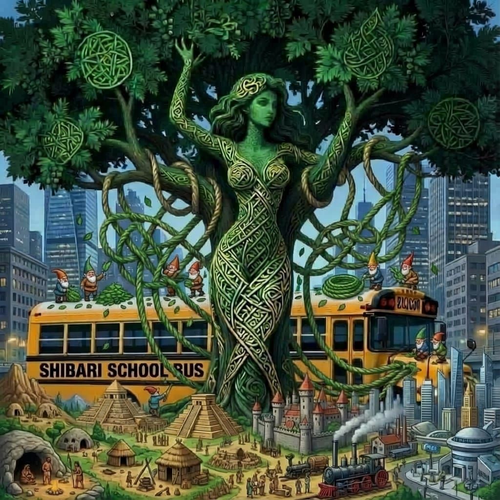 Celtic Knotwork Tree and School Bus