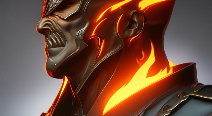 Medieval Ghost Rider Portrait in Detailed Digital Art