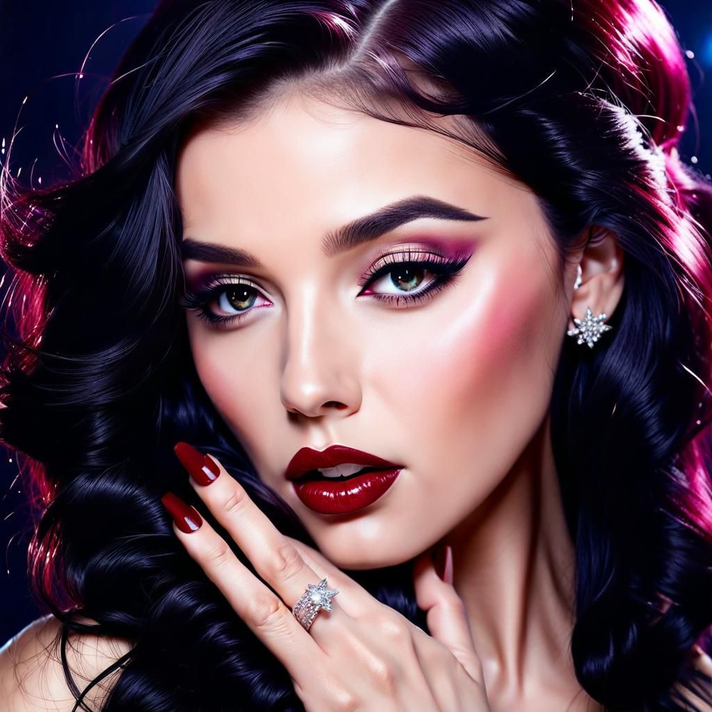 Raven Hair and Ruby Lips with Sparks