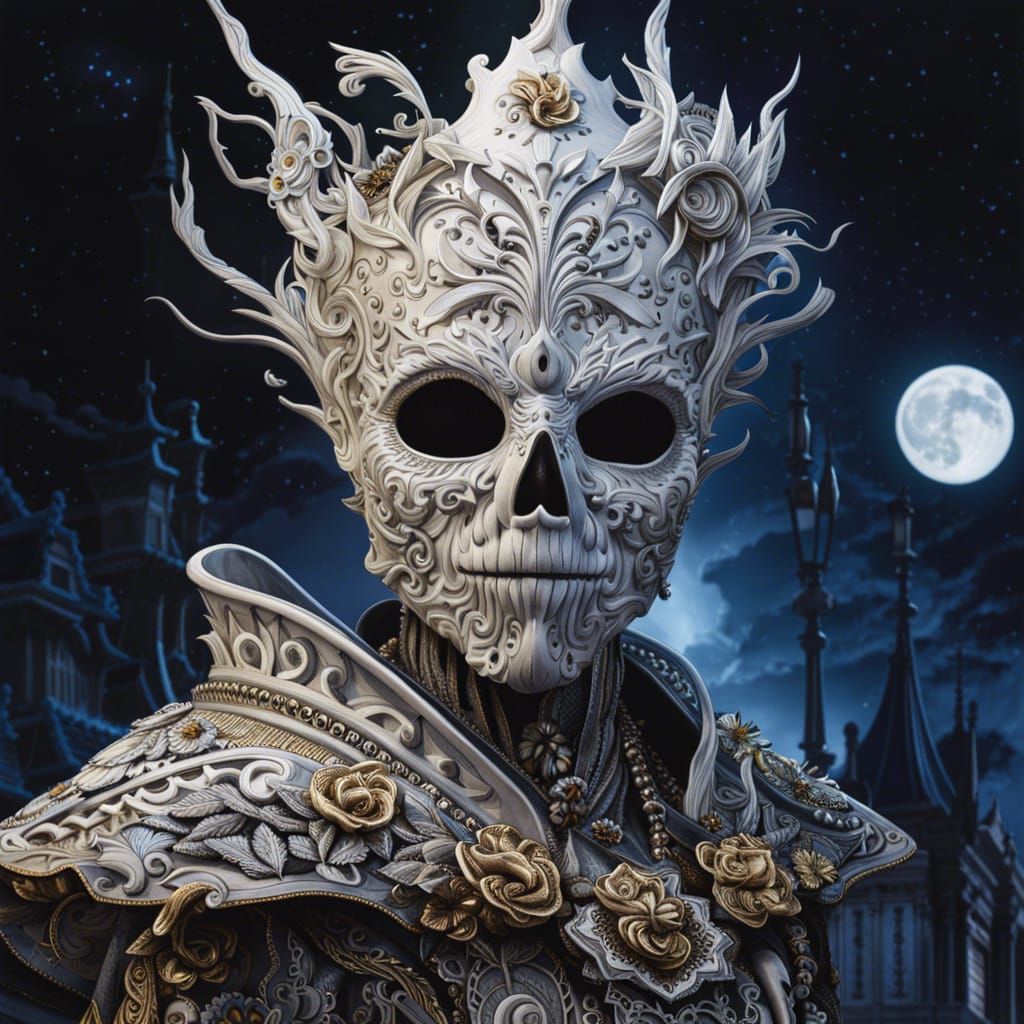 Rococo Gothic Scarecrow Portrait on Cosmic Street