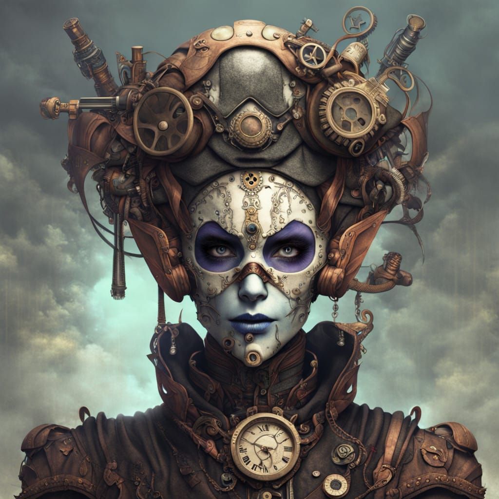 Steampunk Elf Cyborg Death Jester