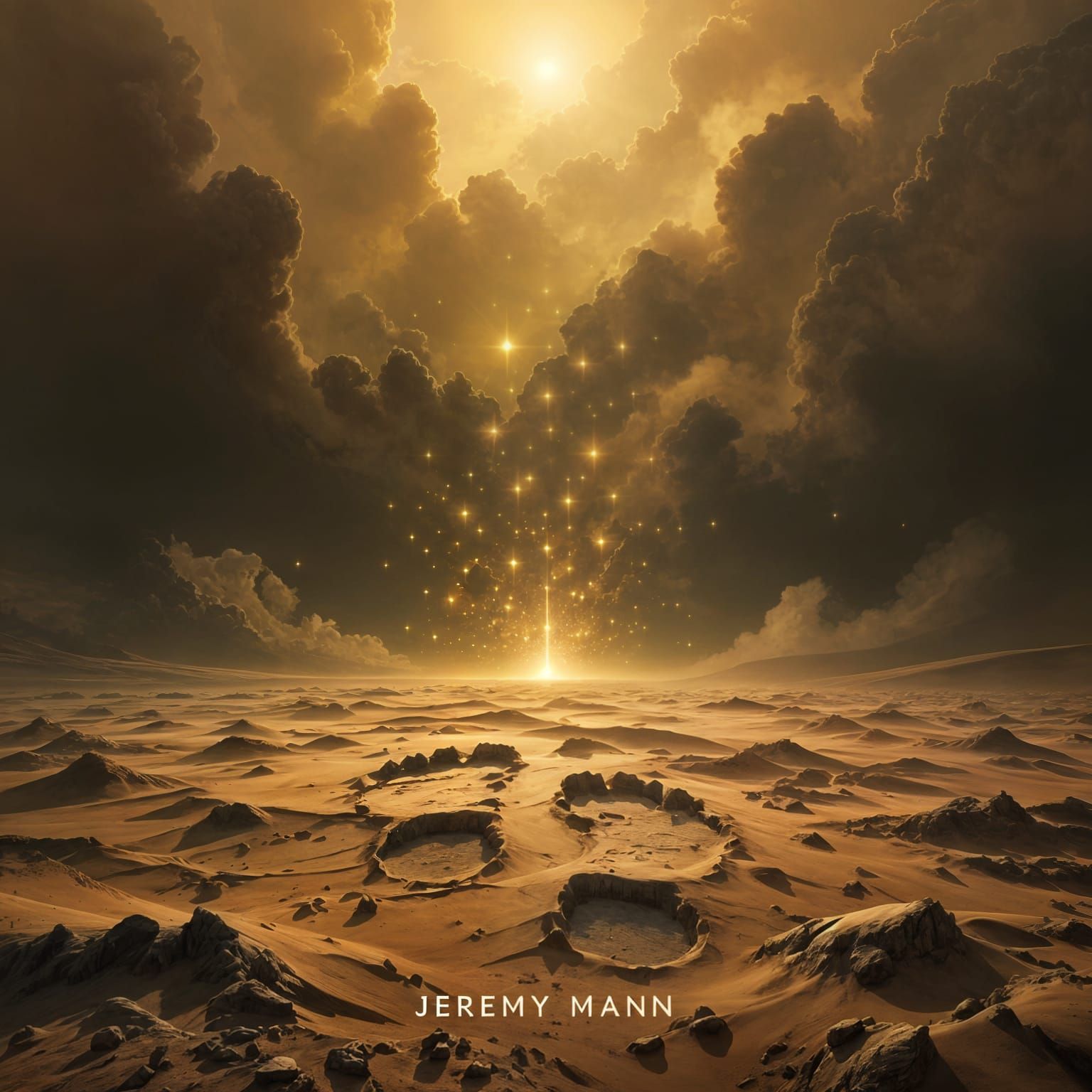 Abstract Earthscape with Ascending Lights