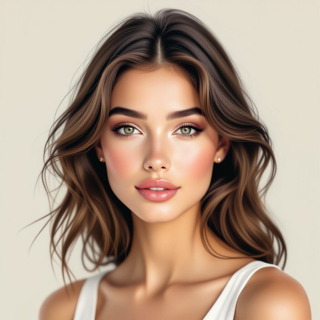 Pencil Portrait of a Beautiful Young Woman