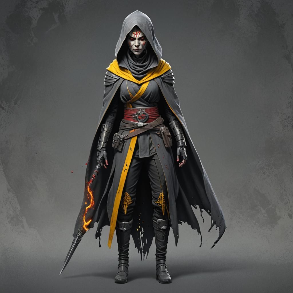 Sith Pureblood Ninja with Dathomir Tattoos, Detailed Matte P...