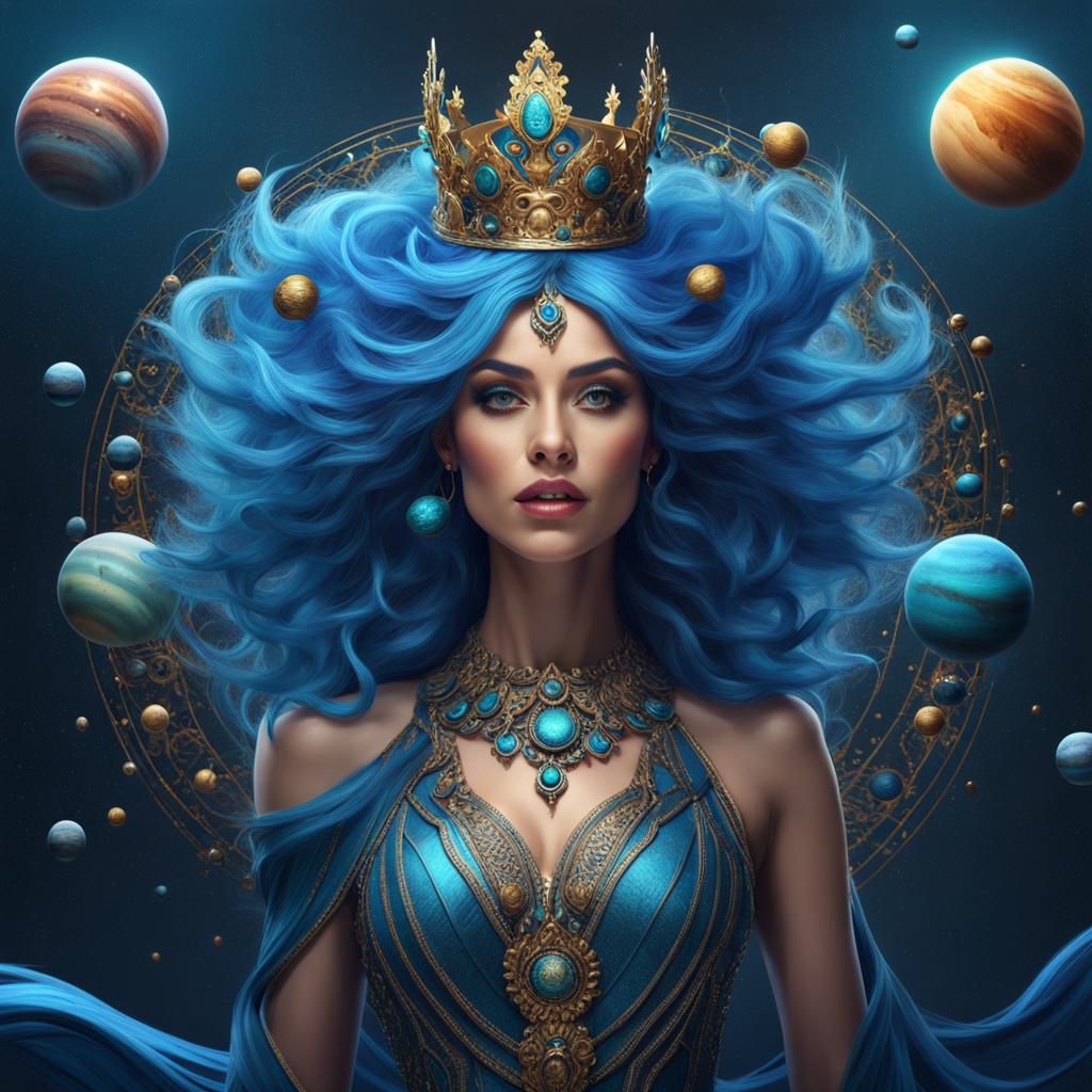 Planetary Goddess Dancing in Abstract Digital Art