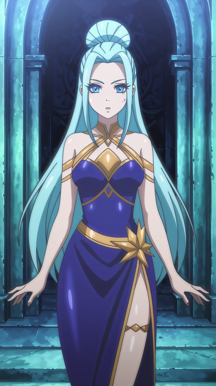 Victorian Fantasy Anime Girl with Golden Dress