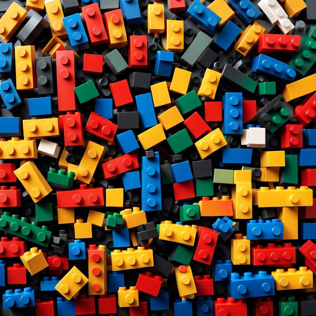 Abstract Lego Art with Complementary Colors