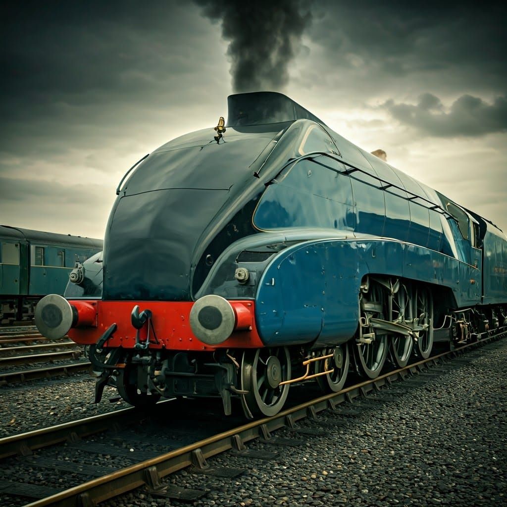 Majestic BR A1 Mallard Steam Locomotive in Dramatic Cinemati...