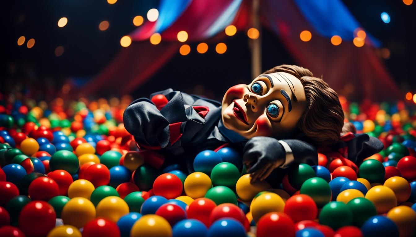 Sinister Ventriloquist Dummy in Tent Spotlight