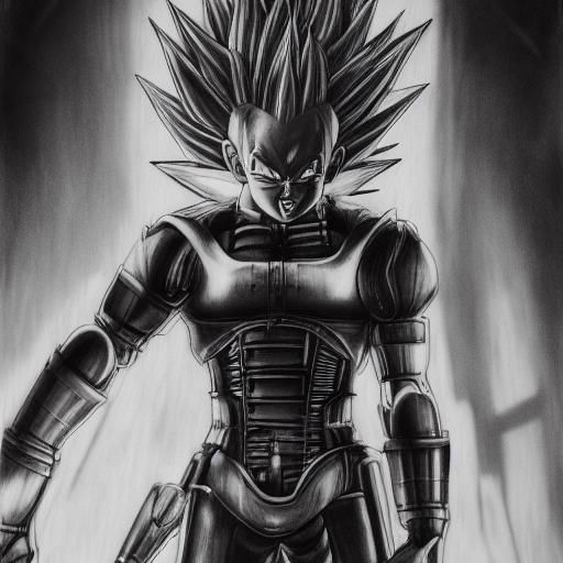 Vegeta in Steampunk Cyberpunk 2099 Style
