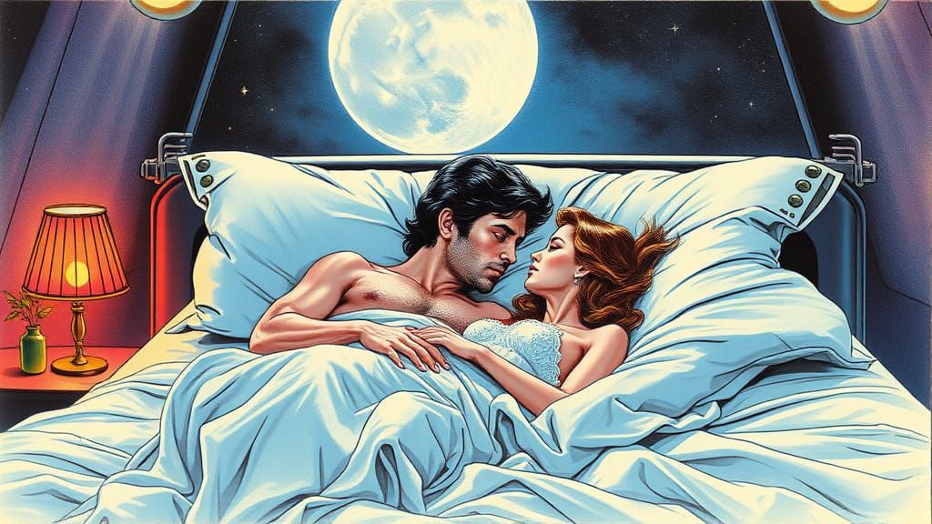 Love in a Futuristic Slumber, 70's Sci-Fi Pulp Art