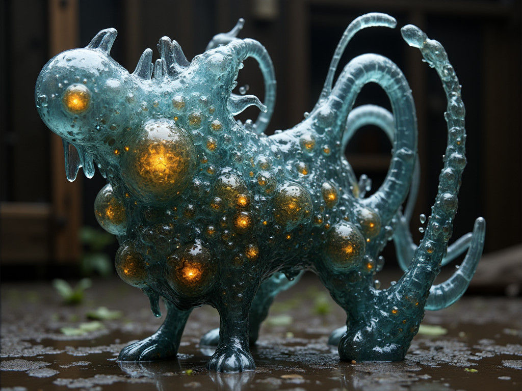 Molten Glass Blobs: Weird AI Sparks Delight