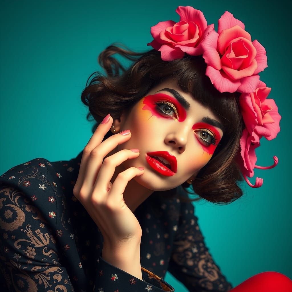 Edgy Editorial Portrait with Surreal Symbolism