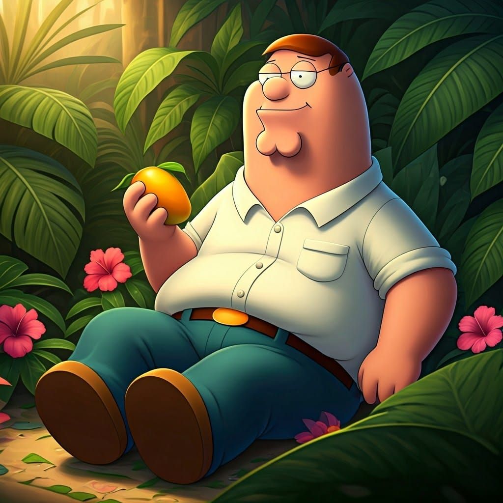 Peter Griffin Savoring Tropical Bliss