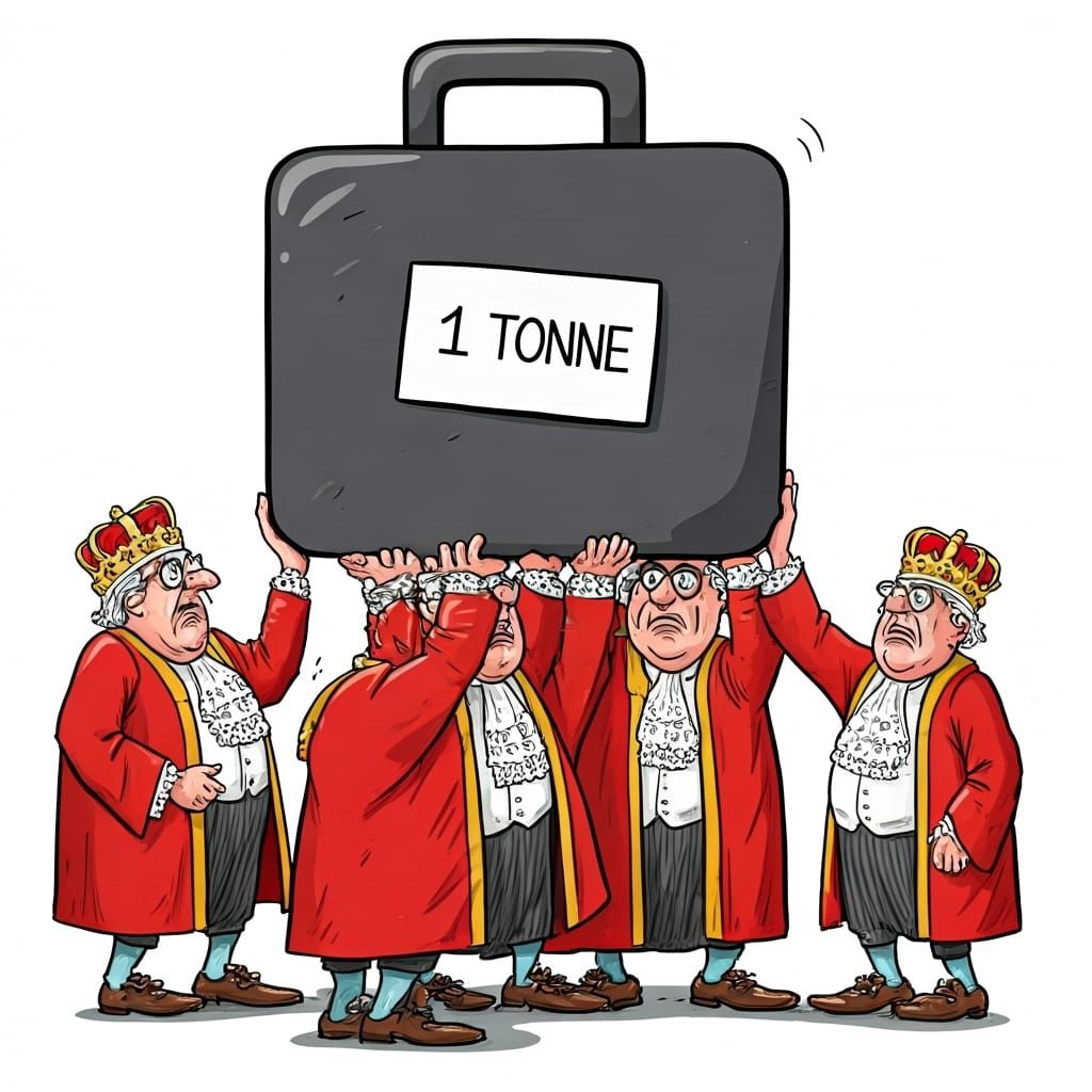 Cartoon Lords Struggle Under Heavy Weight