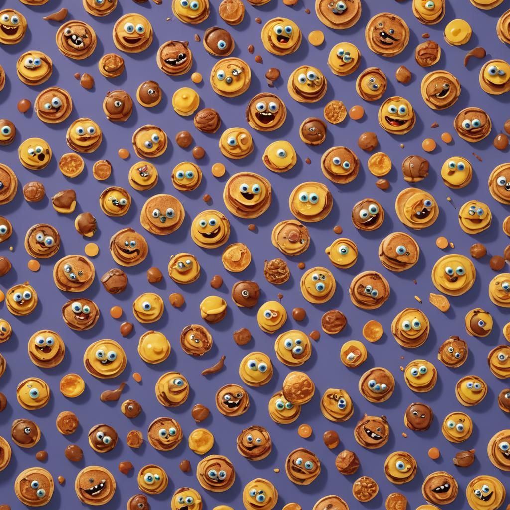 Pancake Face Monster in Pixar Style