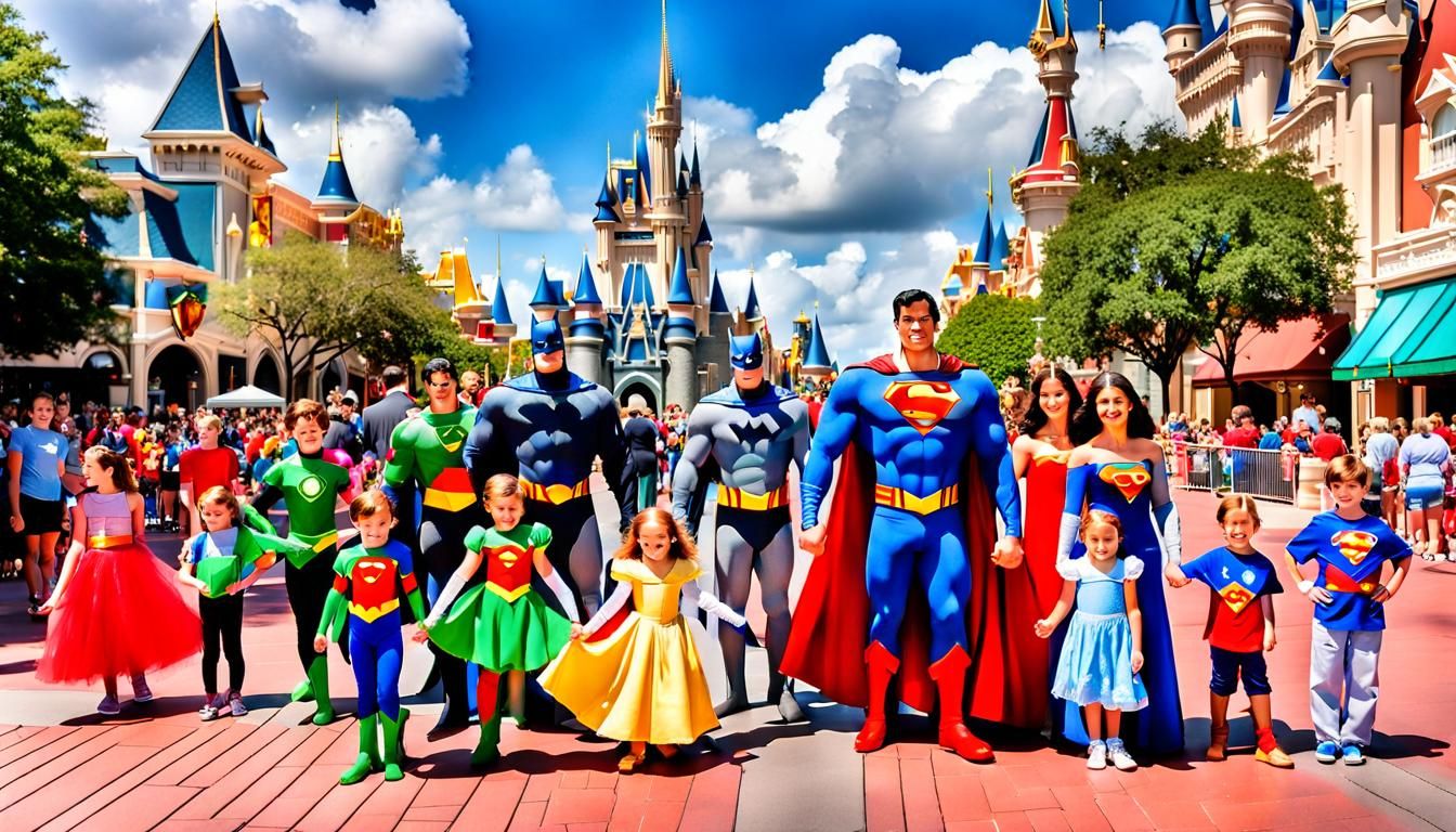 Justice League Family Photo at Magic Kingdom