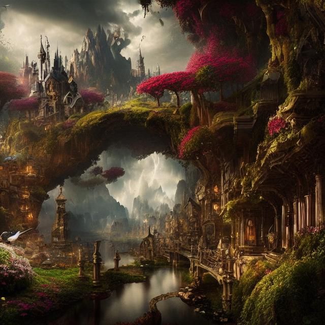 Epic Wonderland: A Dramatic Digital Matte Painting