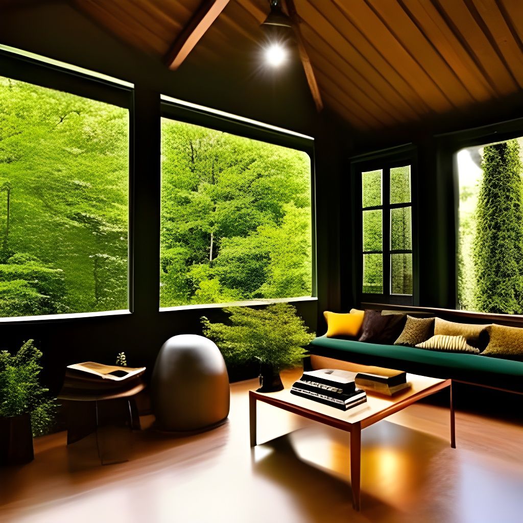 Cozy Interior with Eclectic Decor in Amber Palette