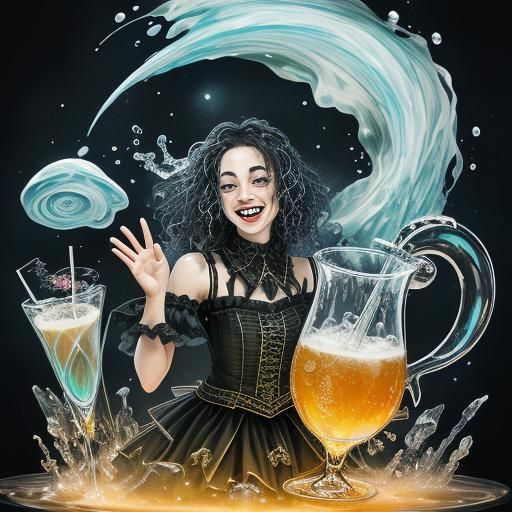 Ominous Liquid Swirls Into Crystal Tankard