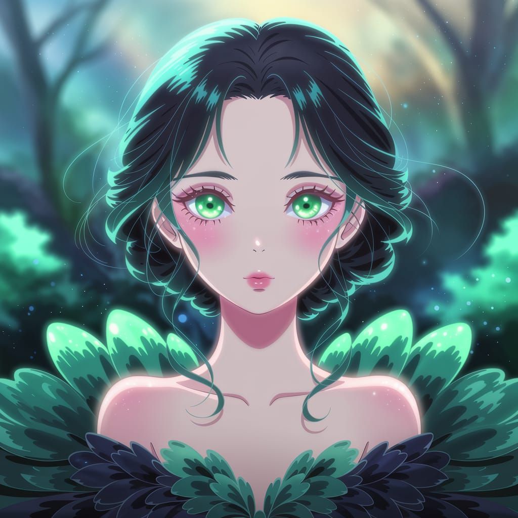 Her eyes hold galaxies of untold stories 🌌💚