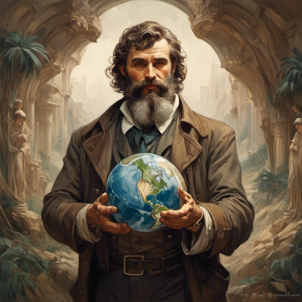 Art Deco Atlas Holding the World