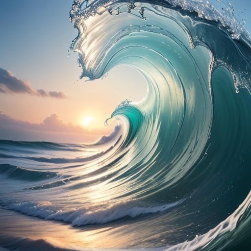 Art Deco Waves: Shimmering Geometric Design