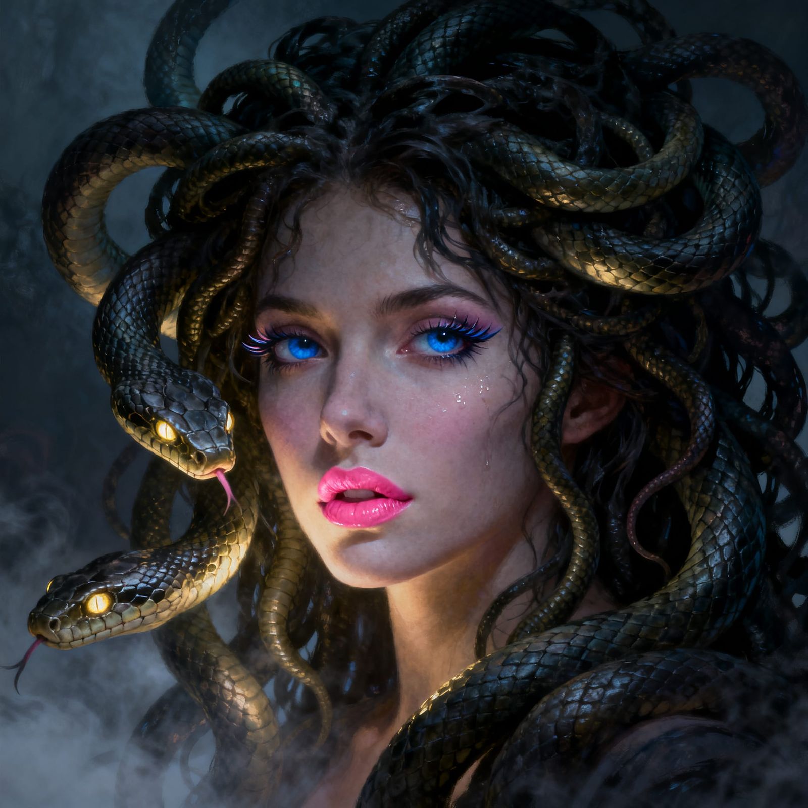 Medusa's Sinister Beauty in Dark Fantasy Art