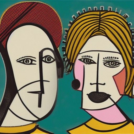 Picasso Style: Two Women in Steampunk Setting