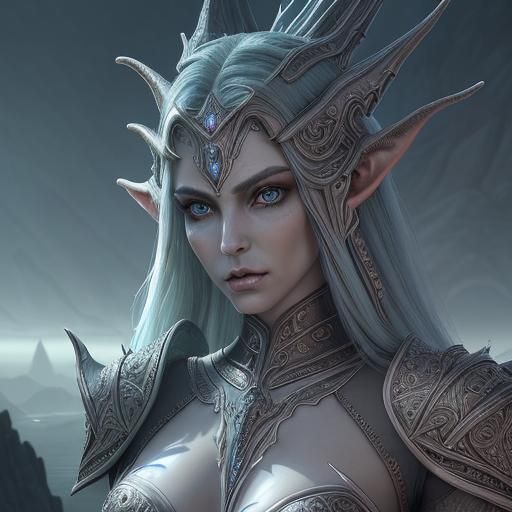 Elegant Altmer in Living Coral Armor