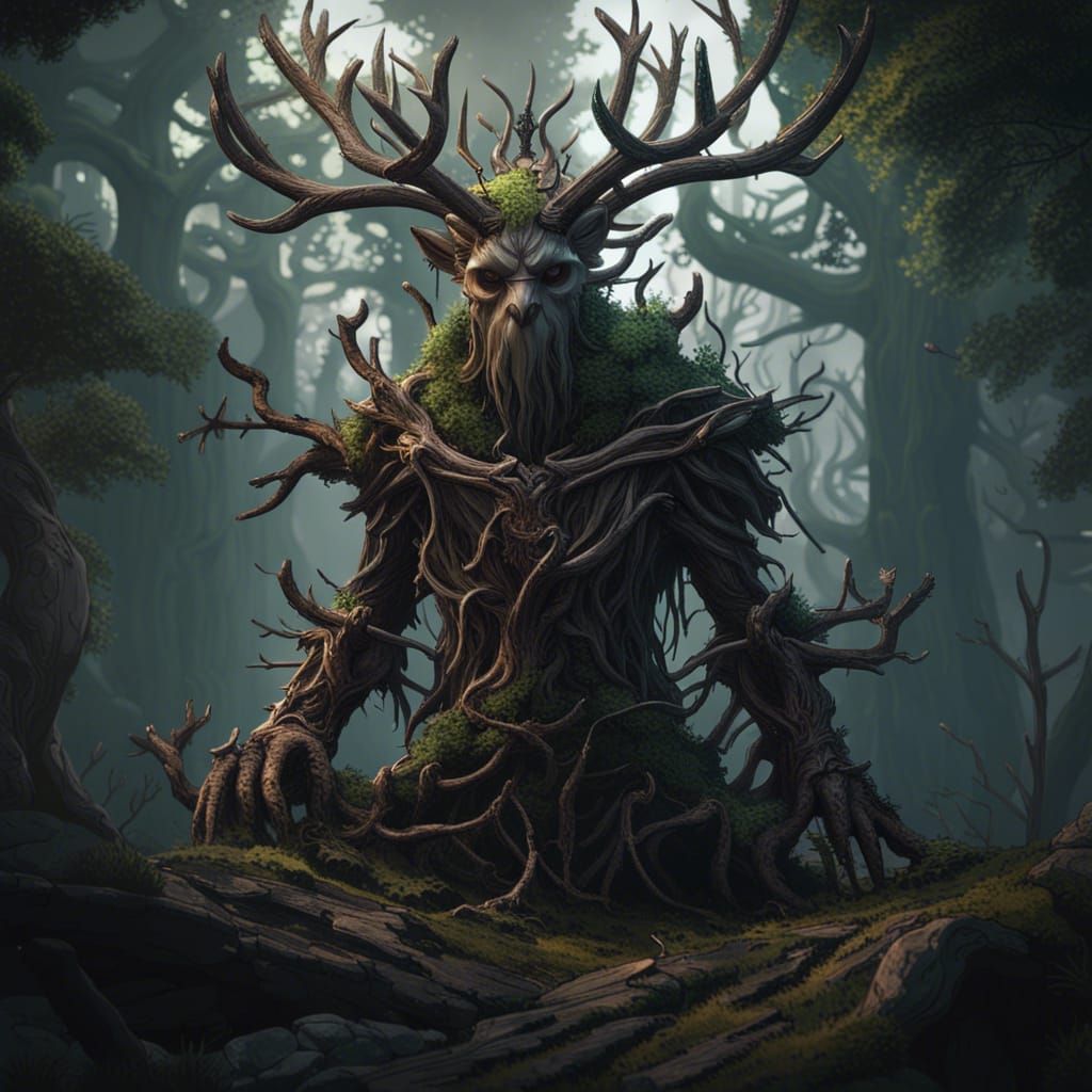 Detailed Leshen Matte Painting in Fantasy Style