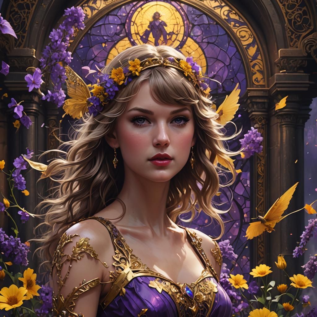 Taylor Swift Dark Fantasy Concept Art in Heaven