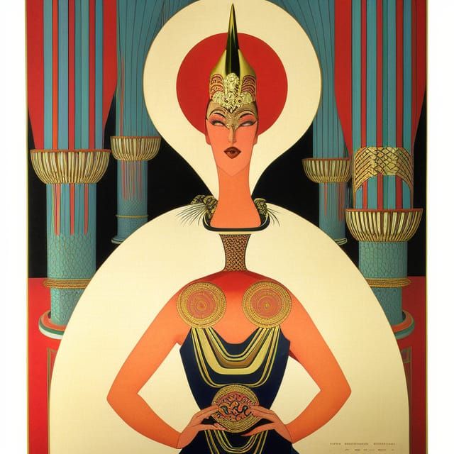 Fashionable Hostess Vintage Deco Poster in Art Nouveau Style