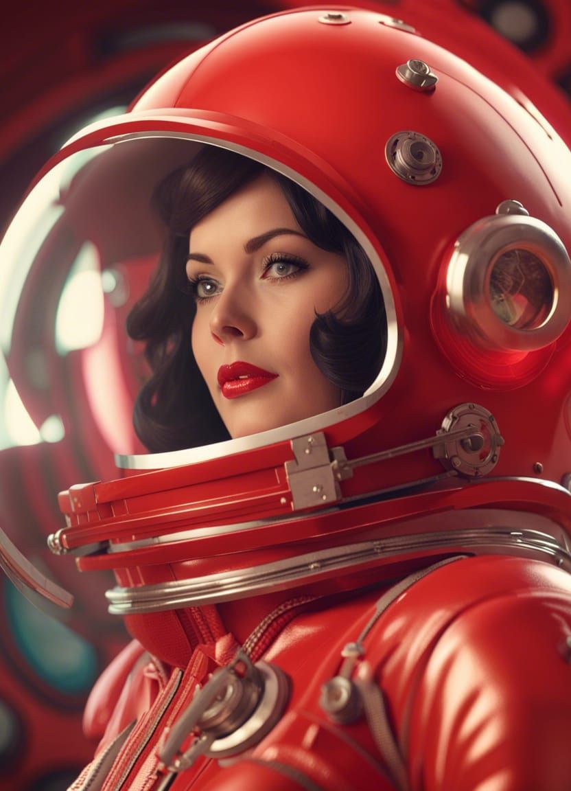 Retro Sci-Fi Pin-Up in Elvgren Style