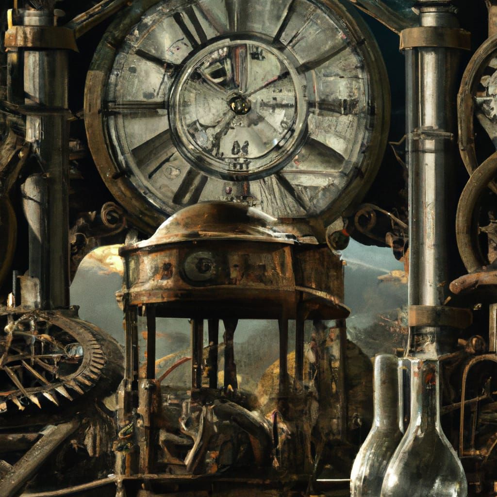 Time Machine with Dinosaurs: Digital Matte Painting