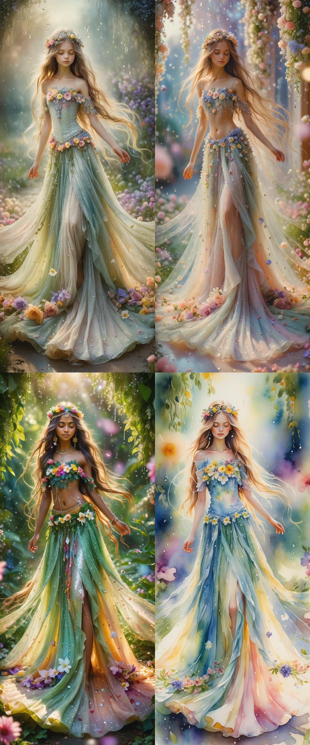 Floral Girl with Crystal Adornments