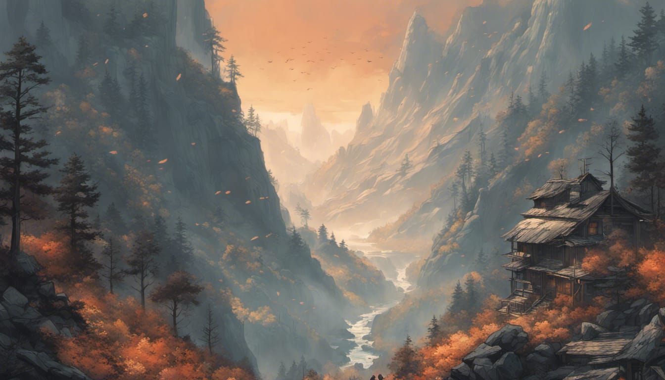Smoky Mountain Fantasy Landscape Concept Art