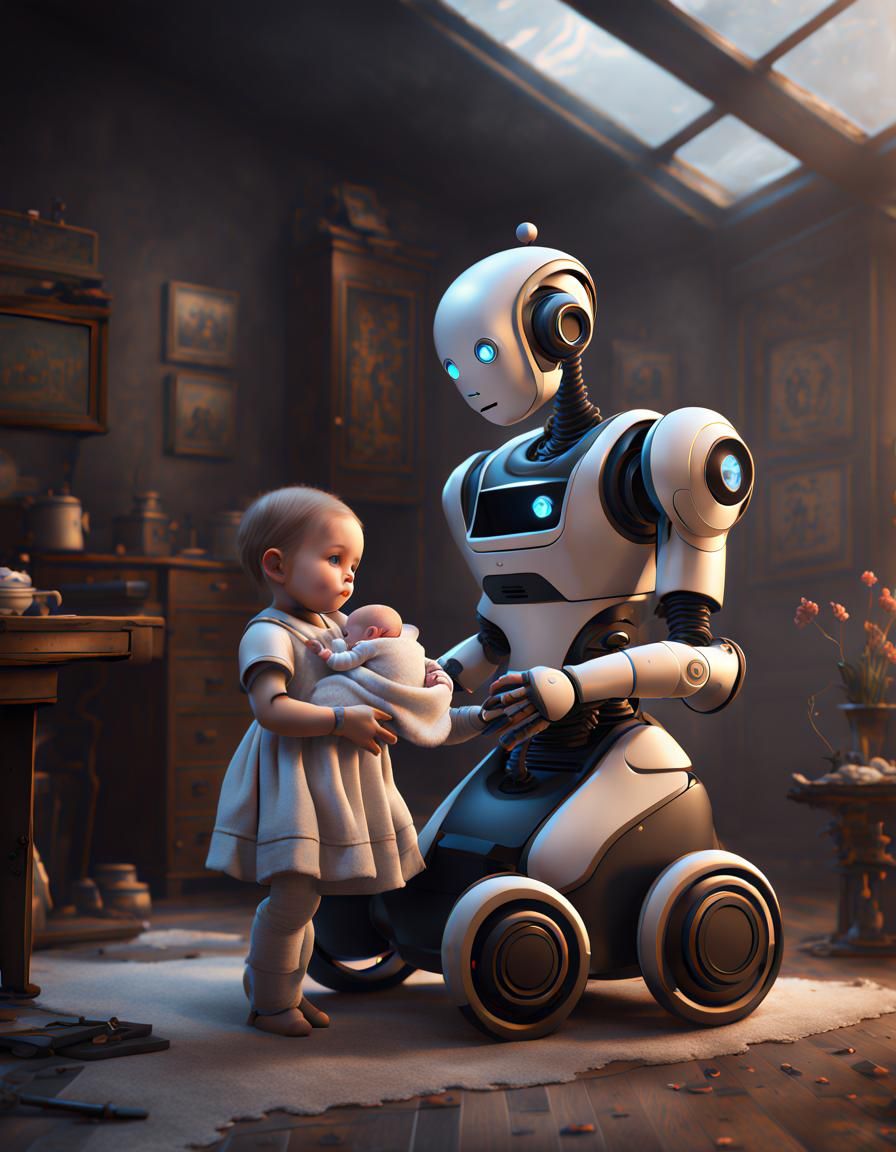 Futuristic Robot Nursemaid Concept Art