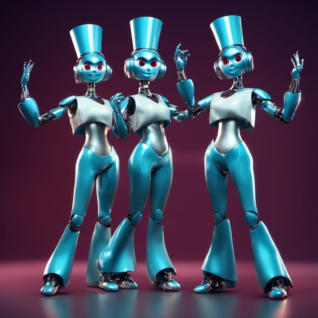 Robots Dancing in Moonlight Celebration