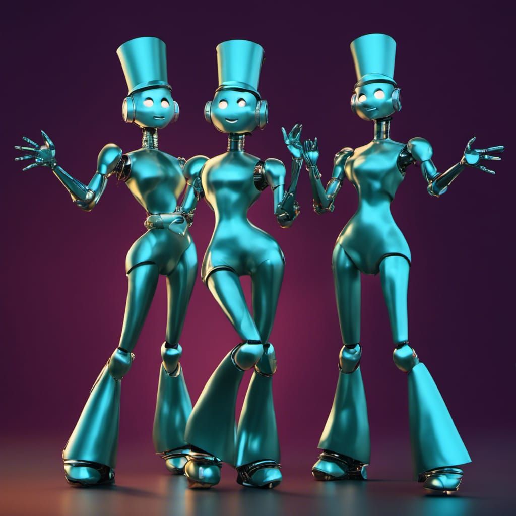 Robotic Revelry: Dancing Androids Under the Moon