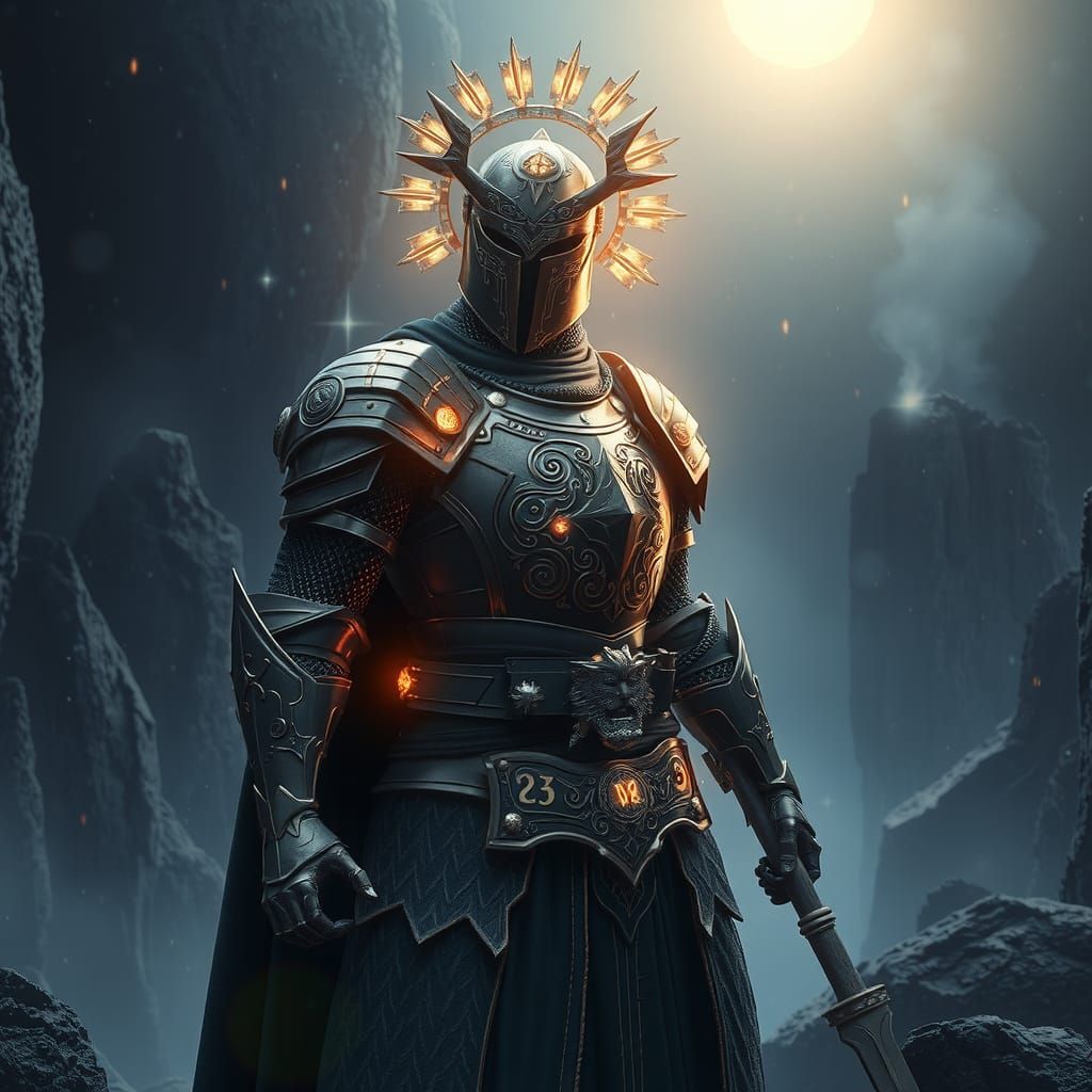 Mystical Knight in Dark Armor, Cinematic Style