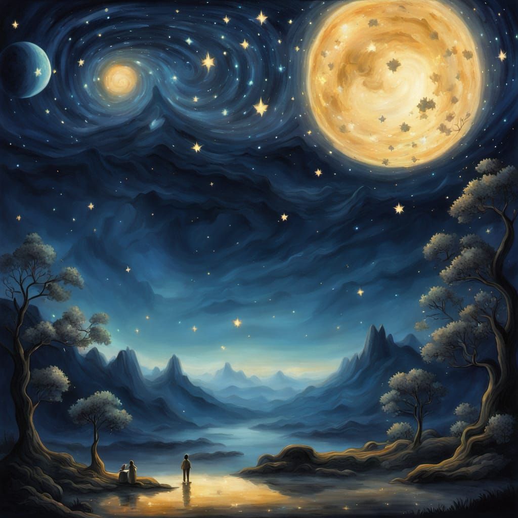 Celestial Dreamscapes in Whimsical Style