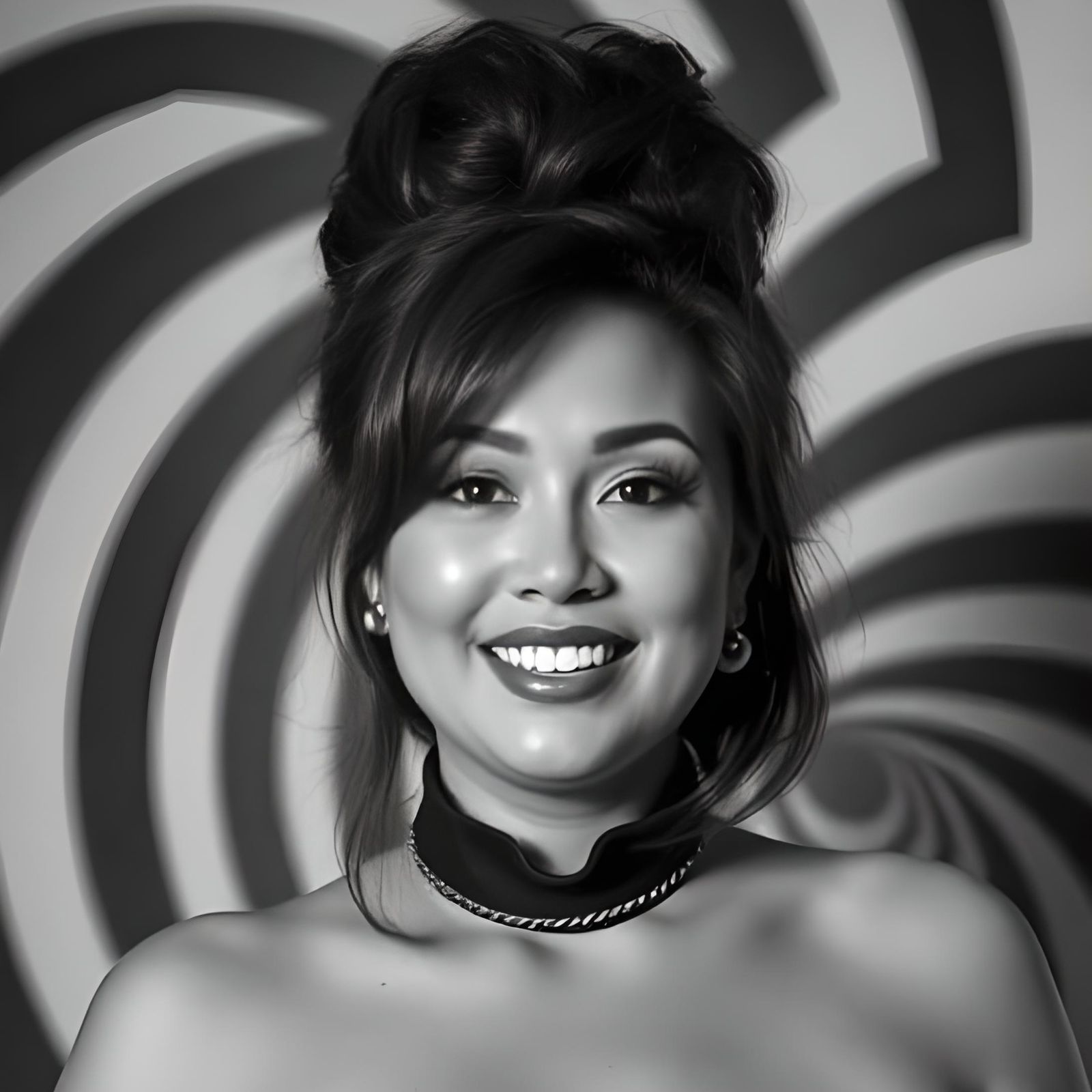 Abstract Portrait of Woman with Spiraling Body Paint