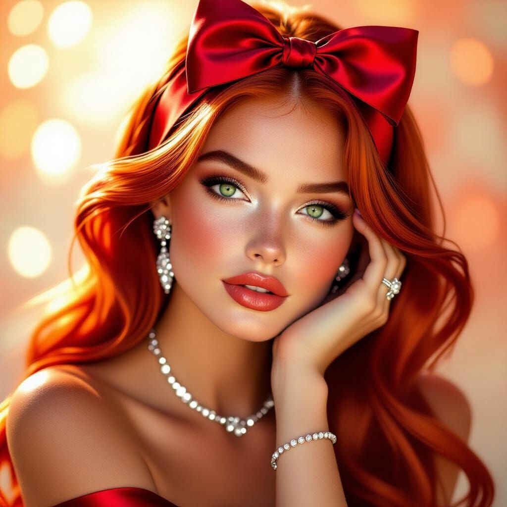 Photorealistic Portrait of a Red-Haired Woman