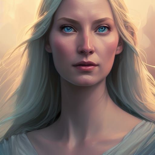 Galadriel Portrait in Art Nouveau Style