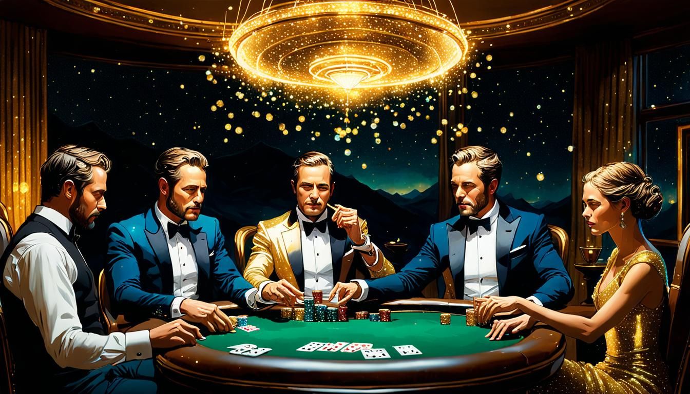 Fairies Play Poker in Golden Fantasy World