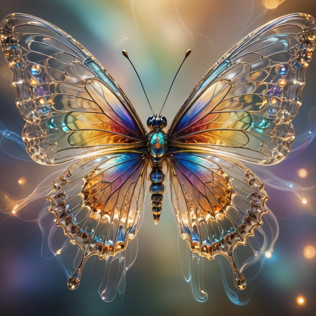 Crystal Butterfly: Macro Photography in Digital Art