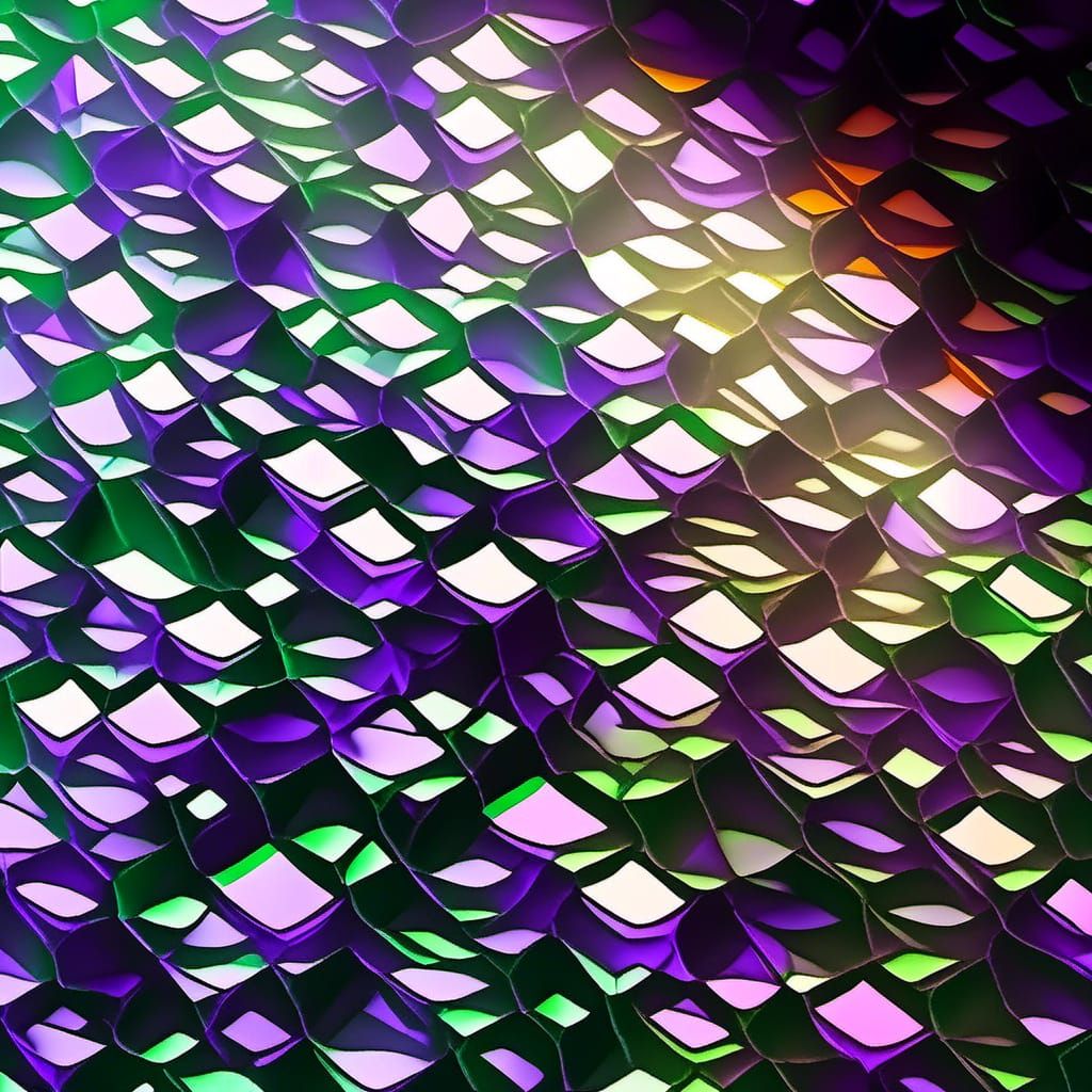 Geometric Metal Mosaic with Fractal Design