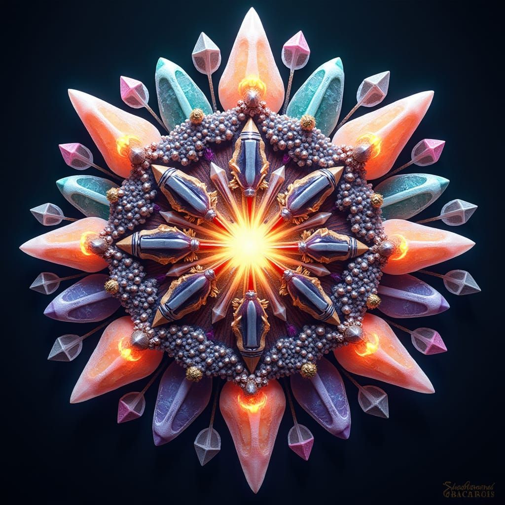 Xtramental Crystal in Mandala of Rare Minerals