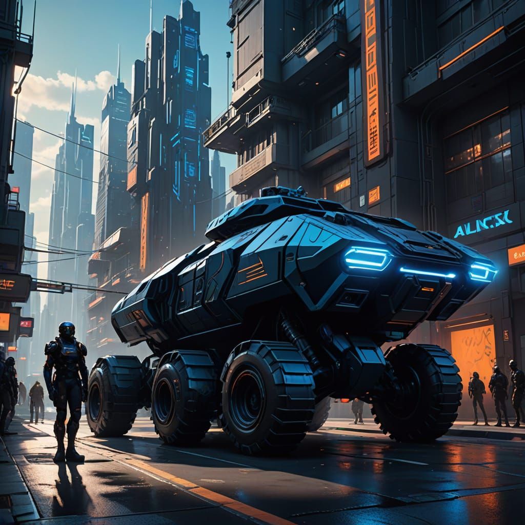 Guardians of the Futuristic City Gate